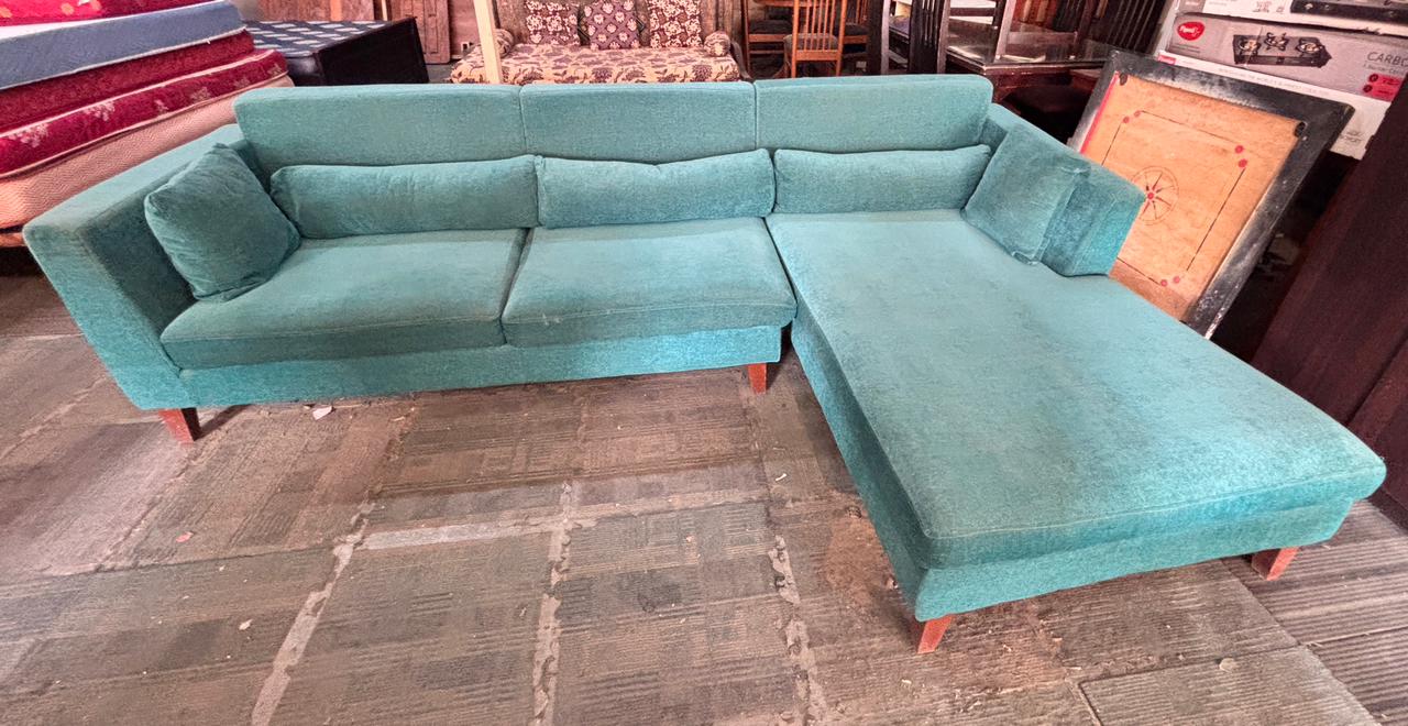 Wakefit L-Shape Sofa (Teal Green) - Image 3